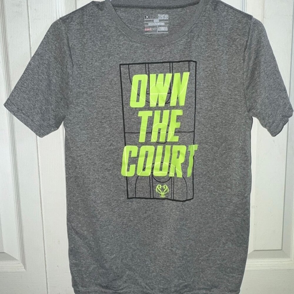 Under Armour Boys YLG Dark Gray Basketball Shirt